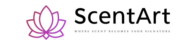 ScentArt логотип з cлоганом 'Де аромат стає твоєю особливістю'
